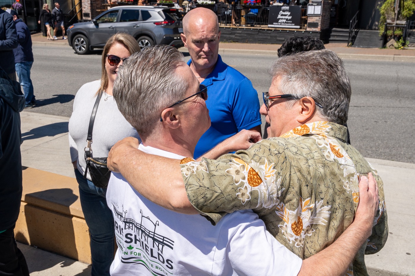Chris Shields with supporters