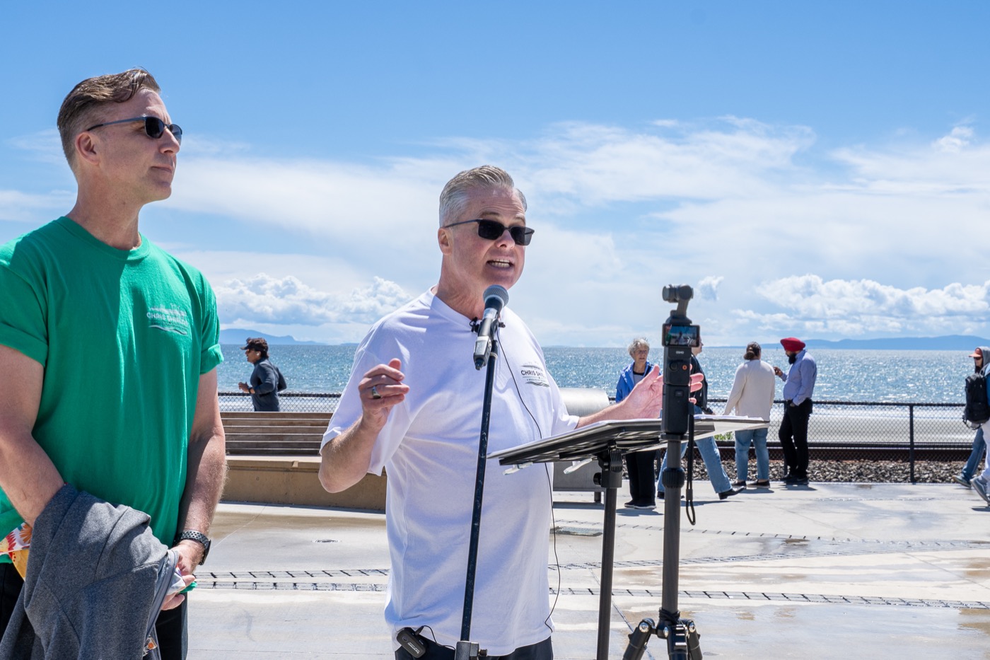Chris Shields speaking at a community event
